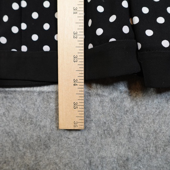 Ralph Lauren Dress Womens 10 ALine Polka Dot Mini Black White Square Neck - Picture 7 of 8